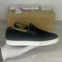 Christian Louboutin Sneakers, Herre 'Sort' Ruskind Pik Boat (41) ⭐️