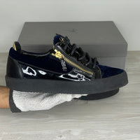 Giuseppe Zanotti Sneakers, 'Frankie' Low May Lond w. Navy Velour (43) 📓