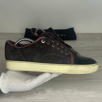 Lanvin Sneakers, Herre 'Bordeaux Ruskind' Lak Toe (42) 🥀
