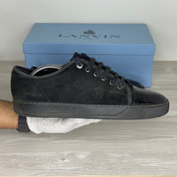Lanvin Sneakers, 'Sort Ruskind' All Black Lak Toe (43)