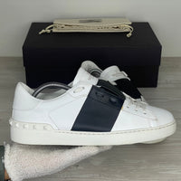 Valentino Sneakers, Herre 'Hvid' Sort Stribe Open (41) ♟️