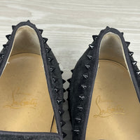 Christian Louboutin Sneakers, Herre 'Grå' Pik Boat Flat Veau Velours Charbon (44) 🧛🏼♂️