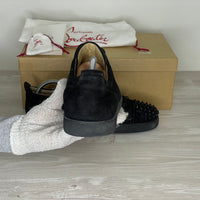 Christian Louboutin Sneakers, 'Sort Ruskind' Junior Spikes (42.5) 🍙