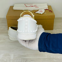 Christian Louboutin Sneakers, 'Hvid' Pik Boat Flat Calf Slip-on (41.5)