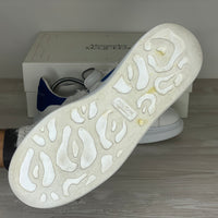 Alexander McQueen Sneakers, 'Hvid Læder' Blå Hæl Oversized (43.5) ⚪️