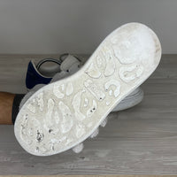 Alexander McQueen Sneakers, 'Hvid Læder' Blå Ruskind Hæl Oversized (40.5) 🌊