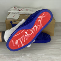 Christian Louboutin Sneakers, 'Atlantic' Blå High-Tops Louis Flat Spikes (41) 🧢