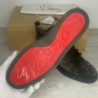 Christian Louboutin Sneakers, Herre 'Grå / Oliven' Tyrol Gun Metal Lou Louis Spikes (44.5) ♟️