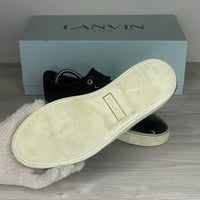 Lanvin Sneakers, Herre 'Sort' Ruskind Lak Toe (40) 🧽