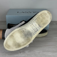 Lanvin Sneakers, 'Sort Ruskind' Lak Toe (45) 🪡