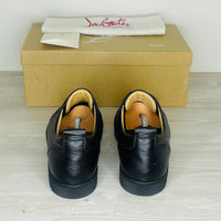 Christian Louboutin Sneakers, Herre 'Sort' Læder Louis Junior Calf Graine (44.5) ☀️