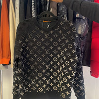 Louis Vuitton Trøje, Herre 'Sort' Gradient Monogram Fil Coupe Sweatshirt (S) 😁