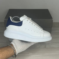 Alexander McQueen Sneakers, Herre 'Hvid' Ruskind Blå Hæl Oversized (39) 🔵