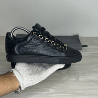 Balenciaga Sneakers, Arena 'Sort' Læder Low Top (37) 🥷🏻