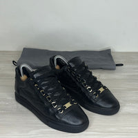 Balenciaga Sneakers, Arena 'Sort' Læder Low Top (37) 🥷🏻
