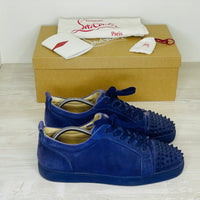 Christian Louboutin Sneakers, 'Encre' Louis Junior Spikes Flat Veau Velours Herre (42.5)