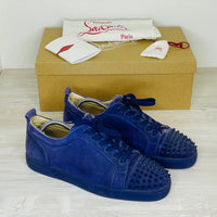 Christian Louboutin Sneakers, 'Encre' Louis Junior Spikes Flat Veau Velours Herre (42.5)