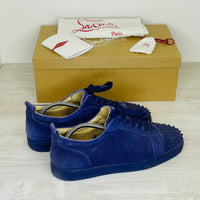 Christian Louboutin Sneakers, 'Encre' Louis Junior Spikes Flat Veau Velours Herre (42.5)