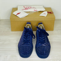 Christian Louboutin Sneakers, 'Encre' Louis Junior Spikes Flat Veau Velours Herre (42.5)