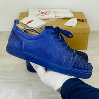 Christian Louboutin Sneakers, 'Encre' Louis Junior Spikes Flat Veau Velours Herre (42.5)