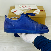 Christian Louboutin Sneakers, 'Encre' Louis Junior Spikes Flat Veau Velours Herre (42.5)