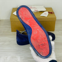 Christian Louboutin Sneakers, 'Encre' Louis Junior Spikes Flat Veau Velours Herre (42.5)