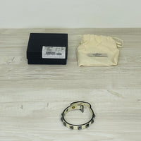 Valentino Garavani Bracelet, Rockstud White Leather (One Size)