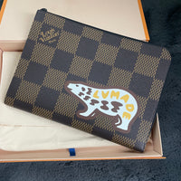 Louis Vuitton x NIGO Pochette Jour Clutch Bag, Damier Ebene Giant GM Brown