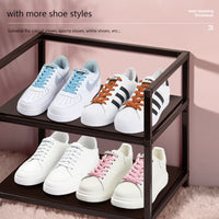 No Tie Shoe, laces Press Lock Shoelaces without ties Elastic Laces Sneaker Kids Adult 8MM Widened Flat Shoelace for Shoes