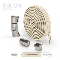 No Tie Shoe, laces Press Lock Shoelaces without ties Elastic Laces Sneaker Kids Adult 8MM Widened Flat Shoelace for Shoes