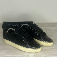 Lanvin Sneakers, 'Sort Ruskind' Lak Toe (40)