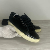 Lanvin Sneakers, 'Sort Ruskind' Lak Toe (40)
