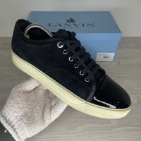 Lanvin Sneakers, 'Sort Ruskind' Lak Toe (40)