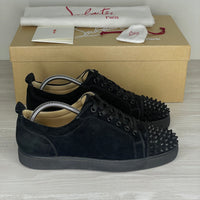 Christian Louboutin Sneakers, 'Black Suede' Junior Spikes (39.5)