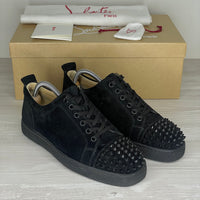 Christian Louboutin Sneakers, 'Black Suede' Junior Spikes (39.5)