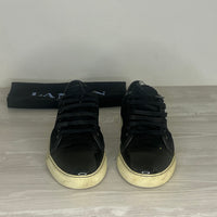 Lanvin Sneakers, 'Sort Ruskind' Lak Toe (40)