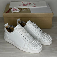 Christian Louboutin Sneakers, 'Hvid Læder' Junior Spikes (40)