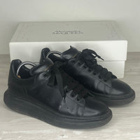 Alexander McQueen Sneakers, 'Sort Læder' Oversized (42.5)