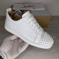 Christian Louboutin Sneakers, 'Hvid Læder' Junior Spikes (40)