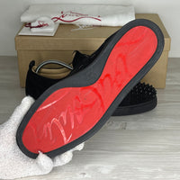 Christian Louboutin Sneakers, 'Black Suede' Junior Spikes (43)