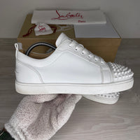 Christian Louboutin Sneakers, 'Hvid Læder' Junior Spikes (40)