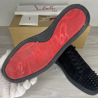 Christian Louboutin Sneakers, 'Black Suede' Junior Spikes (39.5)