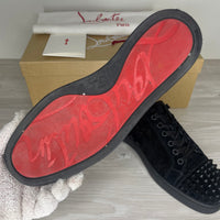 Christian Louboutin Sneakers, 'Black Suede' Junior Spikes (39.5)