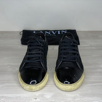 Lanvin Sneakers, 'Sort Ruskind' Lak Toe (41) 🫥