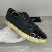 Lanvin Sneakers, 'Sort Ruskind' Lak Toe (42)