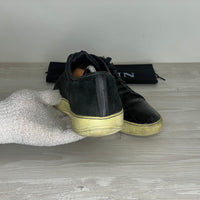 Lanvin Sneakers, 'Sort Ruskind' Lak Toe (42)