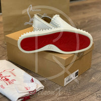 Christian Louboutin White Calf Leather Slip-Ons (43) 👟