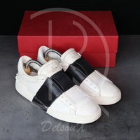 Valentino Sneakers, 'Black Stripe' Open Slip-ons (40) 🤴🏽