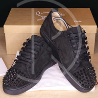 Christian Louboutin 'Black Suede' Junior Spikes (43.5) 🥷🏼