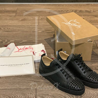 CHRISTIAN LOUBOUTIN ’BLACK LEATHER’ JUNIOR SPIKES (42) 🩸